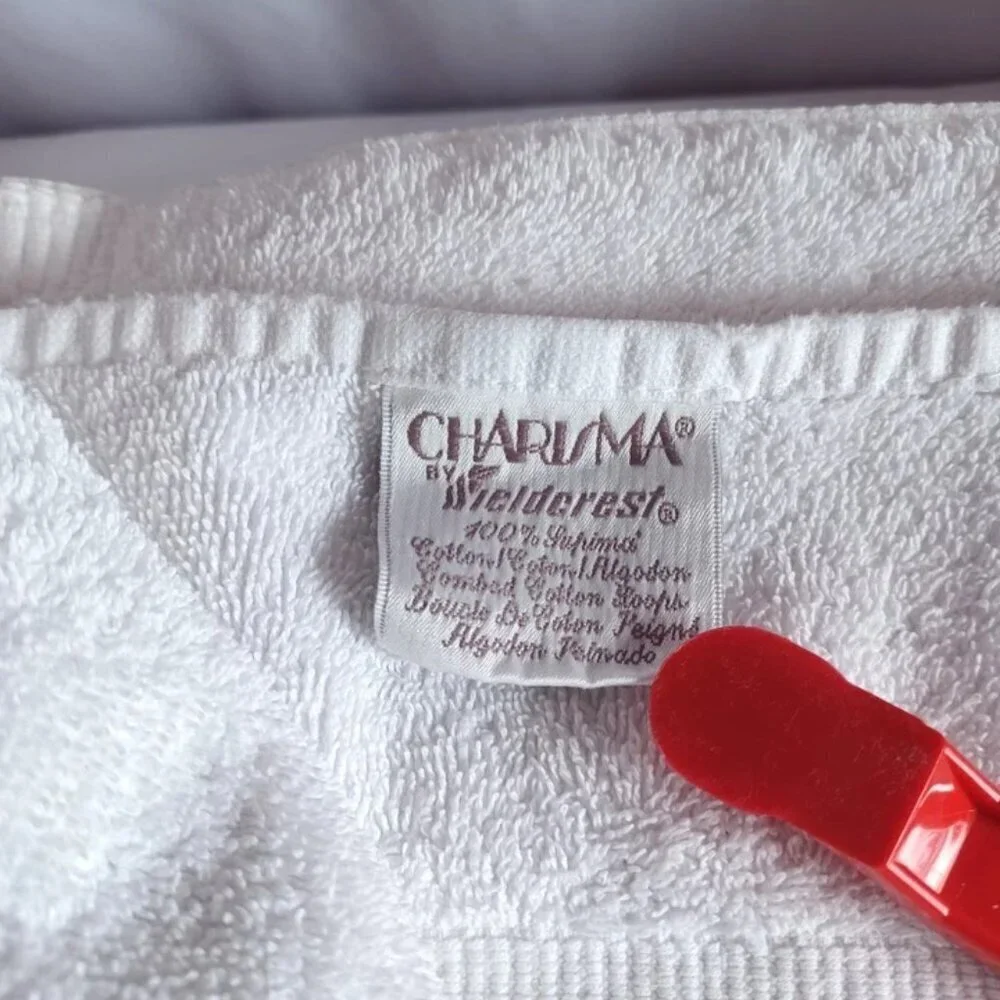 Lot of (6) Charisma White Hand Towel Cotton Size 18 x 28